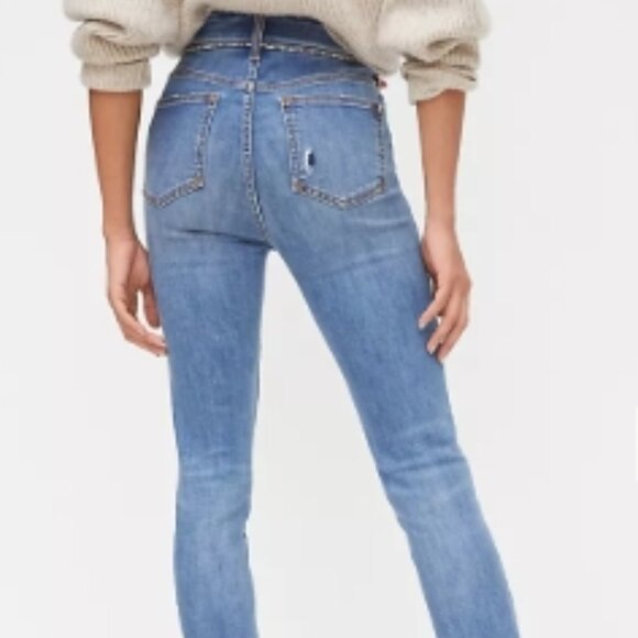 Anthropologie Pilcro High-Rise Leopard-Trimmed Skinny Jeans – Size 25 - Picture 5 of 8